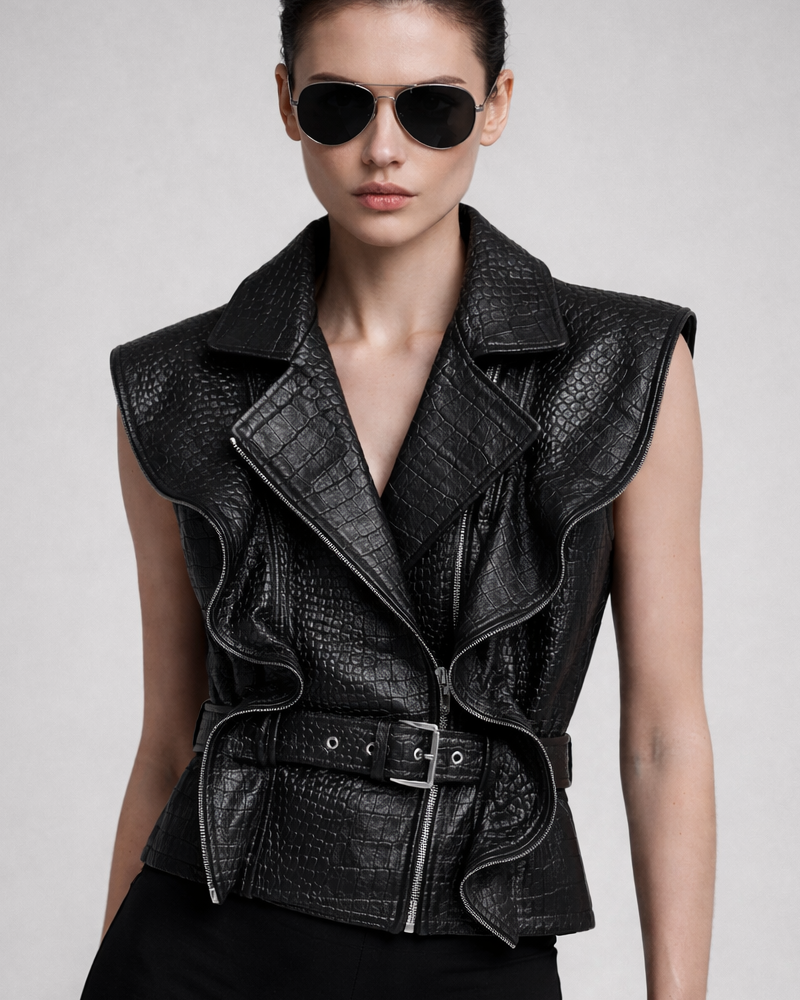 トップス TOMORROWLAND LEATHER DOUBLE ZIP VEST Leather Vest Caracal | WILDCHILD – W!LDCH!LD