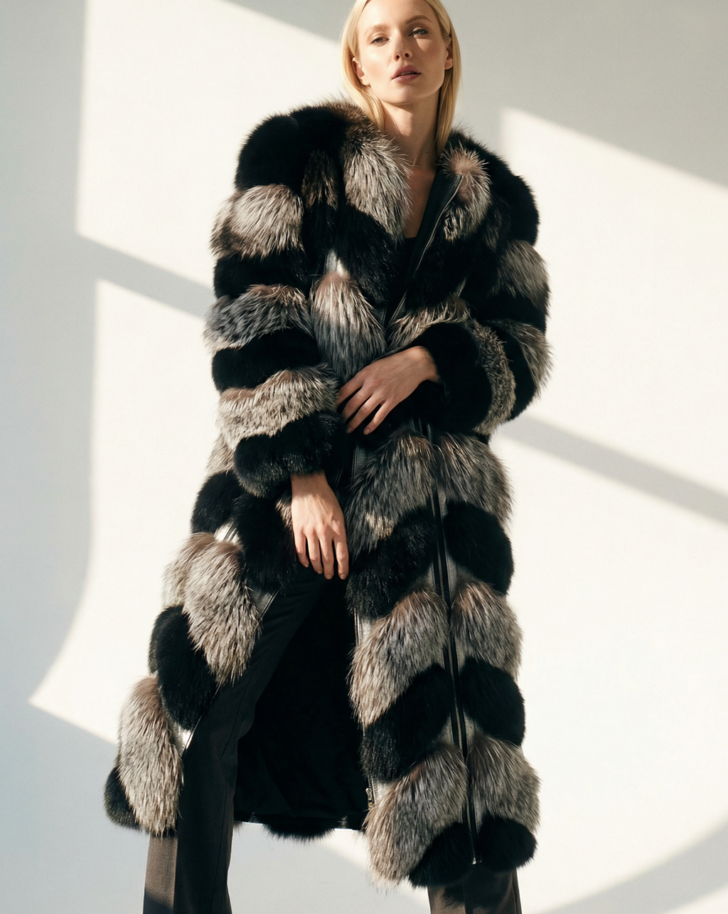 Silver Panther Fur & Leather Coat | WILDCHILD – W!LDCH!LD