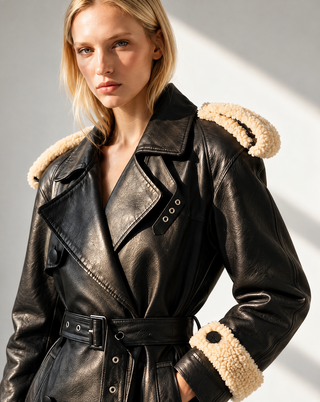 The Leather Trench Is the Statement For Fall