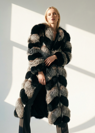 Wildchild fox Fur coat Panther silver