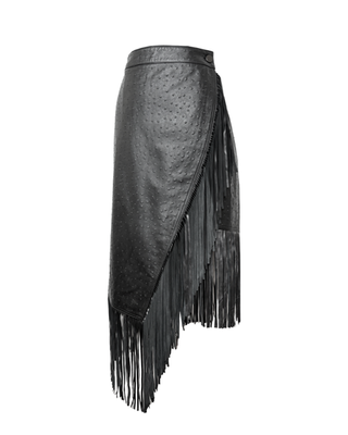 Embossed Fringe Skirt