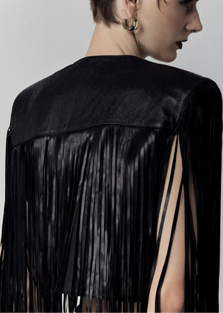 Embossed Fringe Jacket