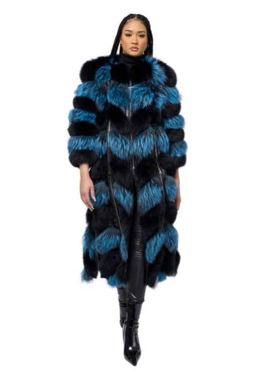 Panther Fox Fur Coat for Women