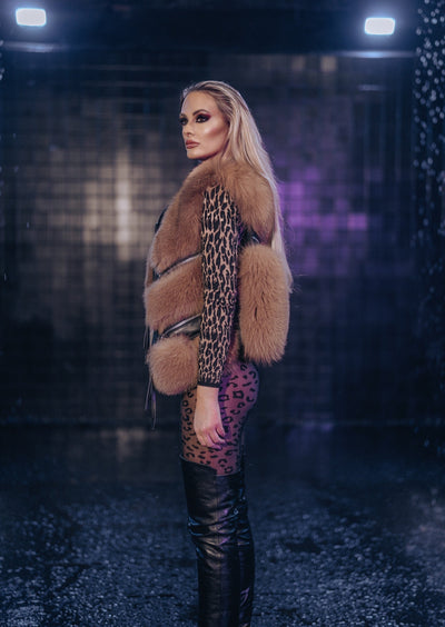 Luxurious Tigress Fox Fur Vest For Women
